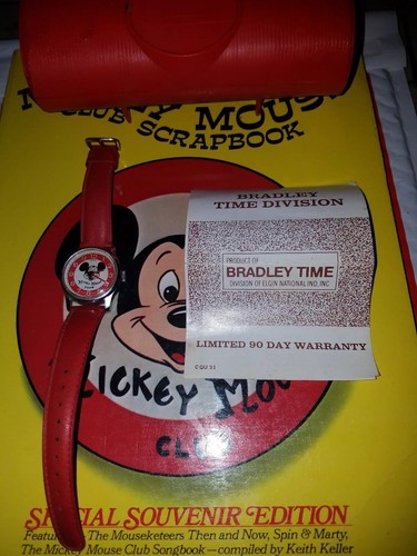 Vintage Bradley Mickey Mouseketeers Watch & Limited Edition Club Scrapbook
