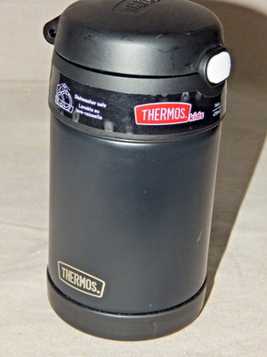 Thermos Kids Funtainer Food Jar black vacuum insulated stainless with spoon