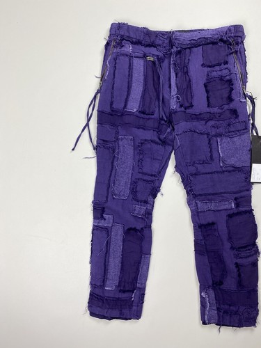 Pre-owned Haider Ackermann Ladies Patchwork Cropped Pants Trousers Size 38 / M In Purple