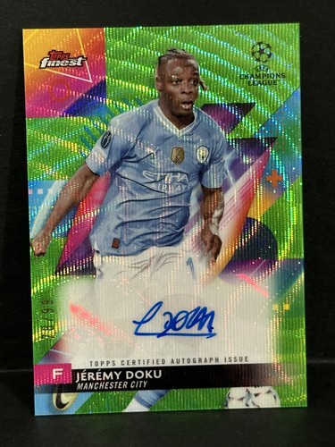 2023-24 Topps Finest UCC Manchester City Jeremy Doku Auto