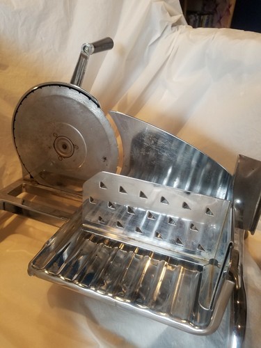 Vintage Chrome Rival Manual Hand Crank Food Meat Cheese Slicer Works Great!