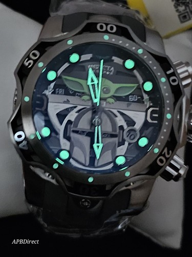 Pre-owned Invicta - Star Wars 228 Grogu Mandalorian - Venom 1000m Baby Yoda Mens Watch
