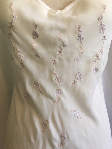 Linea Donatella Ivory Embroidered Teddie W/ Underwire Bra Size M Lace Sheer