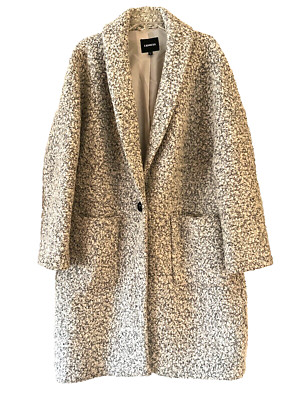 Express fur Coat Size XL mid-length Gray overcoat