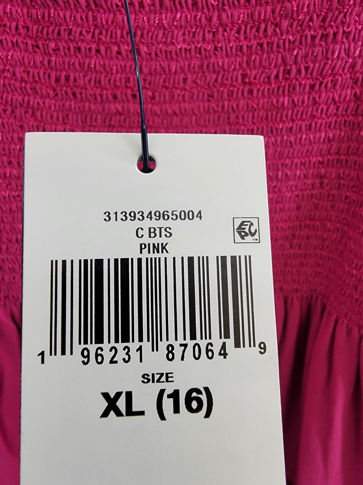 Polo Ralph Lauren Smocked Jersey Dress Big Girls XL (16) Pink Square Neck S/S - Picture 16 of 16