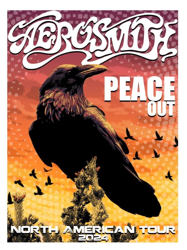 Aerosmith  Peace Out 2024Concert Poster 18x24 By Scott James Signed/Numbered 100