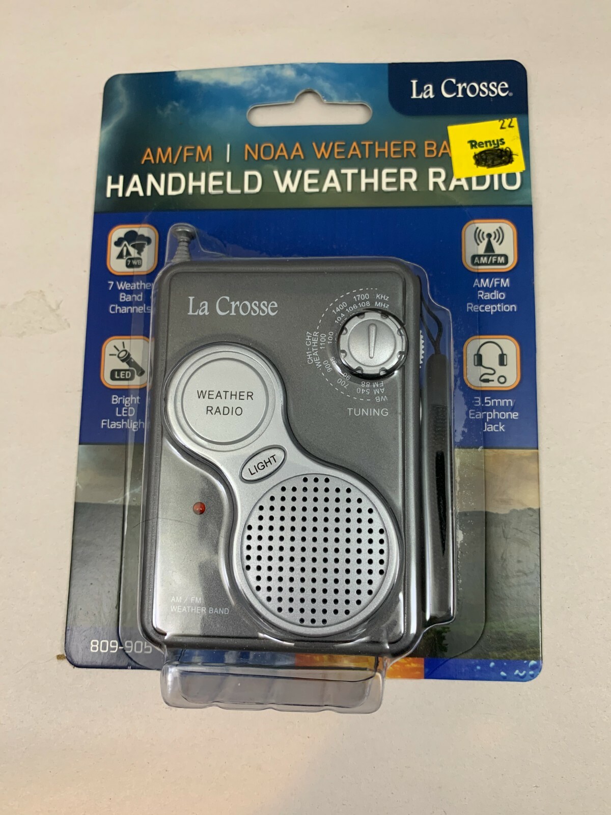 809905 La Crosse AM/FM All 7 NOAA Weather Band Channels Handheld