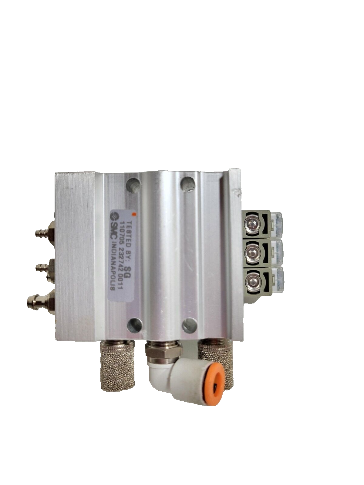 Four Count SMC 2-Position 24VDC Solenoid w/5-Port Station Manifold & 1MPa Gauge - Picture 4 of 5