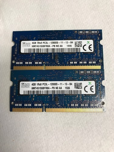 ハカサ32 Sk Hynix 8GB KIT 2X4GB PC3L LAPTOP MEMORY 12800S 11-13-B4