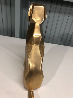 Heavy Metal Futuristic Gold Tone Made In India Sitting Dog Puppy 12