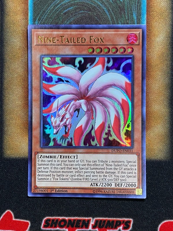 nine tailed fox yugioh card Amazon.com: Yu-Gi-Oh! - Nine-Tailed Fox - DUPO-EN031 - Ultra Rare - 1st  Edition main image 0