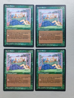 Spore Flower x4 PLAYSET, MTG Fallen Empires (1994) Uncommon Green Creature NM