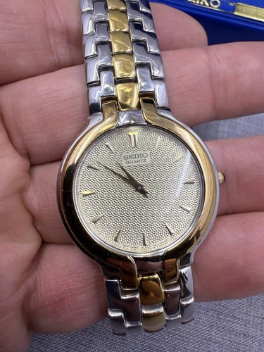 Seiko Two Tone Honeycomb Dial Bracelet Quartz 33 mm Watch