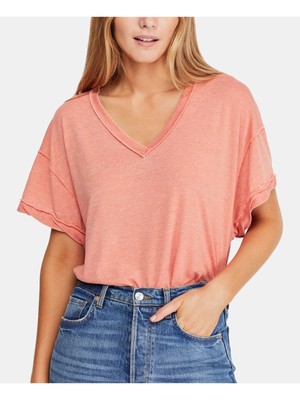 

FREE PEOPLE Женское коралловое кимоно с рукавами и V-образным вырезом, Коралл
