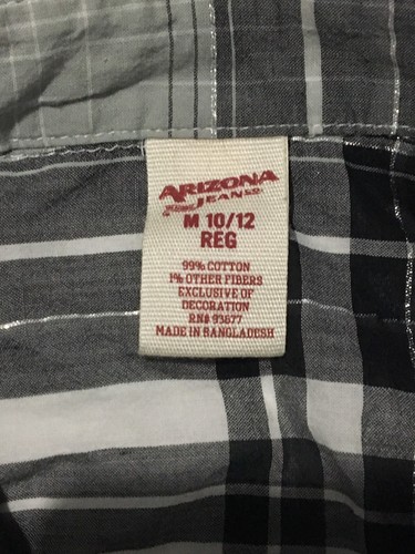 Arizona Jeans Plaid Girls Medium 10-12 Lace Back Button Down Blouse Cute