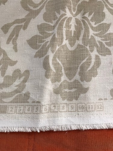 Damask Pattern M/S Biege Cream Upholstery Fabric 56 X 58