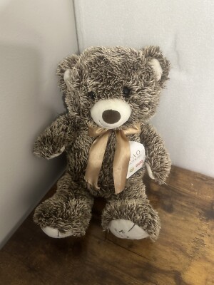 Fao Schwarz Light Brown Plush Bear w/ Ribbon 18''  New With Tag-2018-READ DETAILS