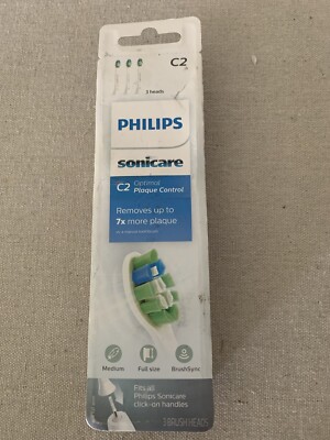 Philips SONICARE C2 Optimal Plaque Control HX9023/65- 3 Brush Heads Smile Teeth