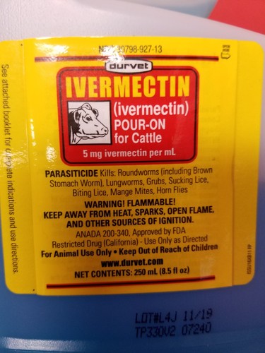 Durvet Ivermectin Pour On For Cattle Parasiticide