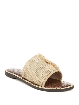 

SAM EDELMAN Женские натуральные бежевые сандалии Glenda Almond с бахромой из рафии, 7,5 м, Бежевый, G4937N1