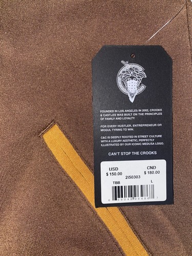 Crooks & Castles Jacket Brown Mens Large New MSRP $150