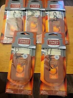 Yankee Candle SPICED PUMPKIN CAR JAR Air Freshener Lot of 5 NEW AND SEALED