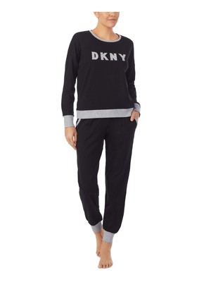 

DKNY комплекты черного цвета вереск с длинными рукавами и манжетами, повседневный размер, Черный