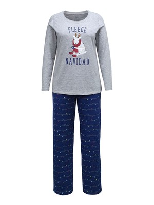 

FAMILY PJs Женская темно-синяя футболка с резинкой Топ Прямые брюки Пижамы, Navy