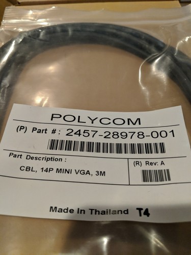 Polycom, Part # 2457-28978-001, CBL, 14P Mini VGA, 3m