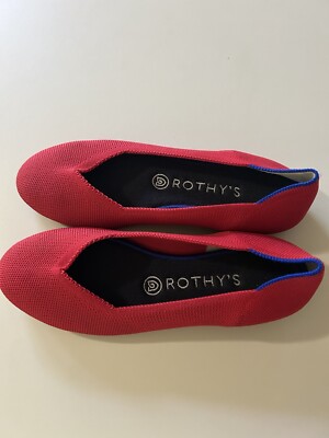 ROTHY'S Women s Red Size 7.5 THE FLAT Round Toe Ballet Flats Shoes Comfort