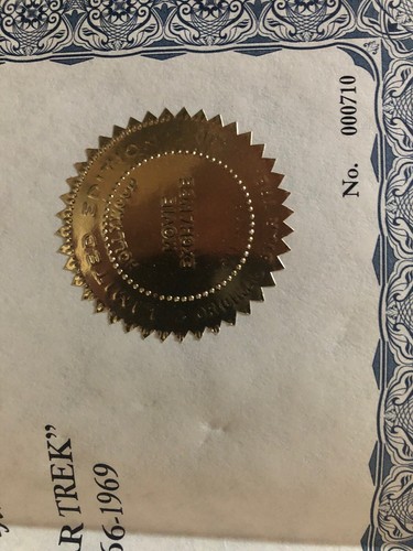 Star Trek TOS Uniform Fabric Cloth Kirk Sample with COA 1966-69 -Custom Frame