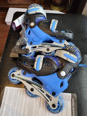 New Bounce Beginner Roller Skates,Tri-Wheel to Inline Convertible Size US 8-11