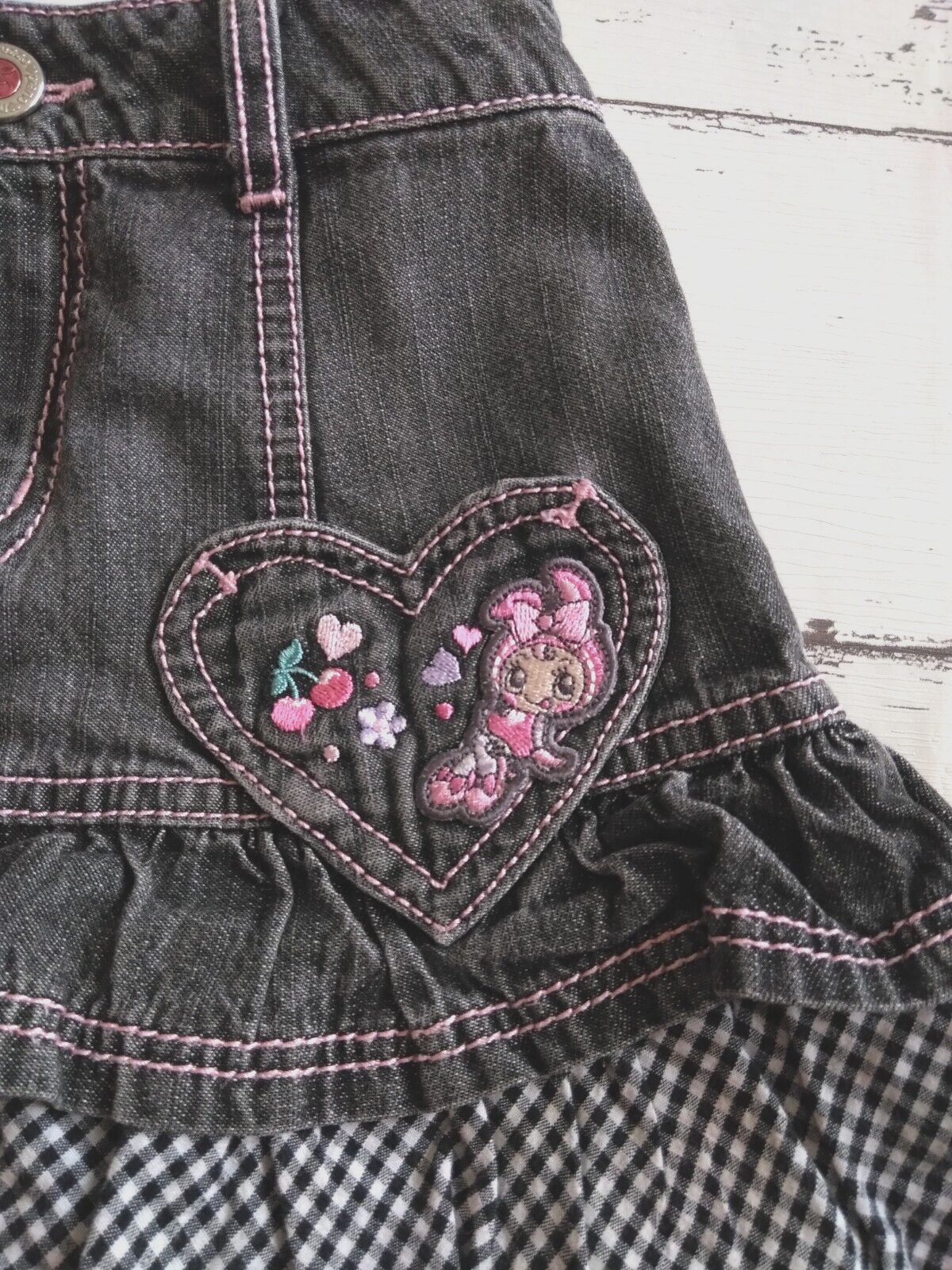 Mezzo Piano Denim Skirt Size 120cm Black Frill Berrie