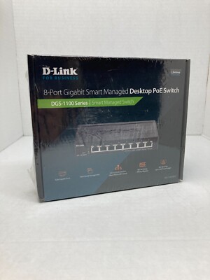 D-Link DGS-1100-08PV2 8-Gigabit Ports Smart Managed Desktop PoE Ethernet Switch