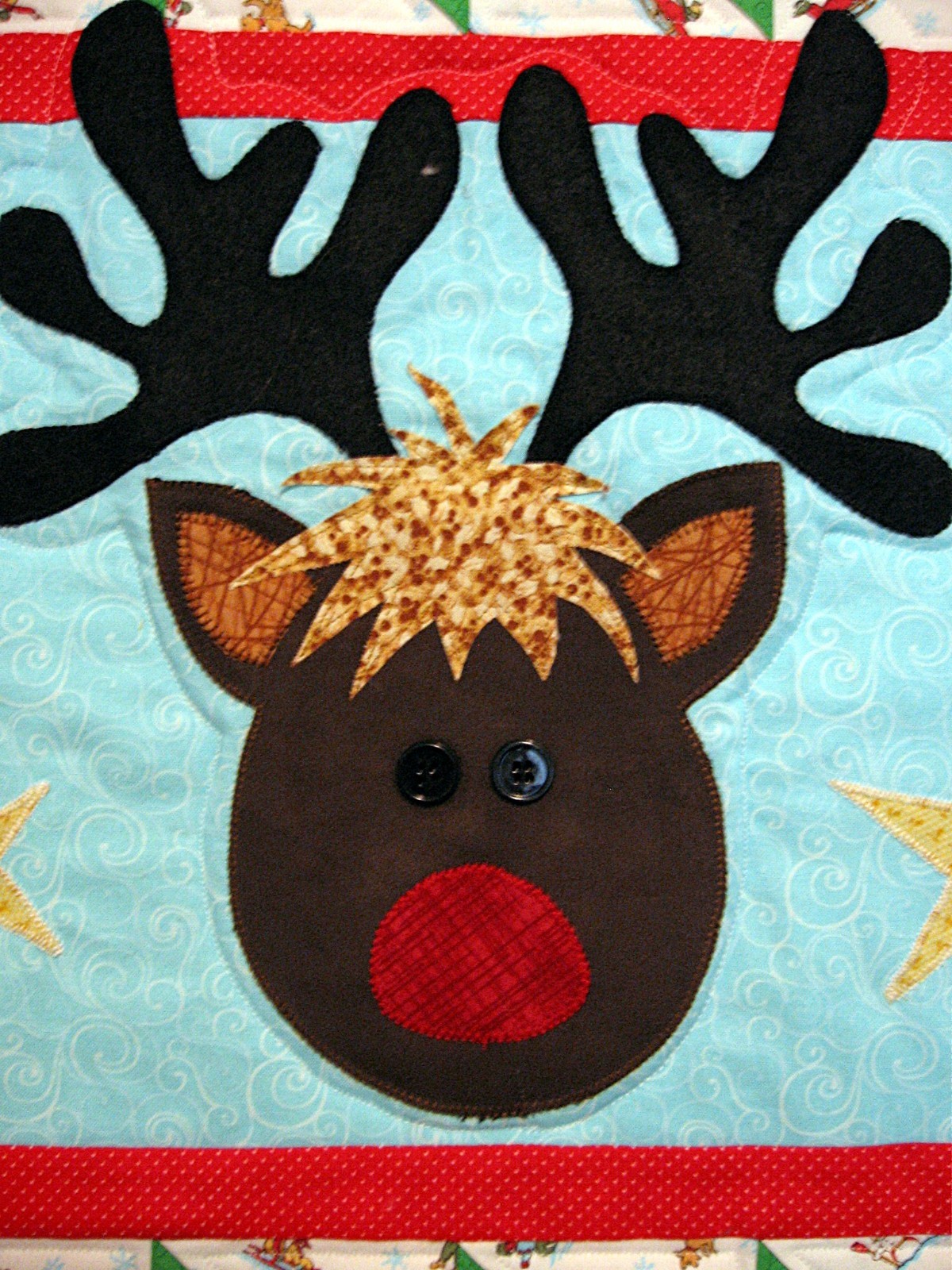 Santa's reindeer Rudolf table runner 36