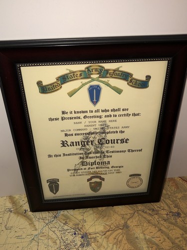 U.S. ARMY RANGER SCHOOL DIPLOMA (1960's - VIETNAM ERA U.S. ARMY RANGER SCHOOL DIPLOMA (1960's - VIETNAM ERA