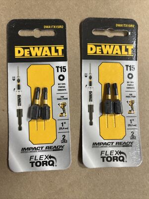 Lot Of 2 Dewalt DWA1TX15IR2 T15 1'' Bit Tips Impact Ready Flex Torq 2pack