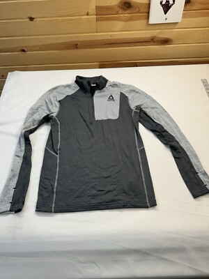 Reebok Sweatshirt Mens S 1/4 Zip Pullover Long Sleeve Polyester Crossfit Gray