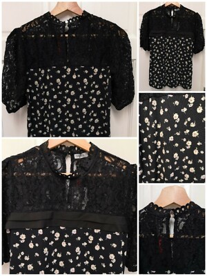 OASIS Lace Flower Top Size UK 10/Small  