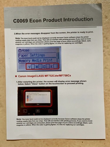 4x 069H Toner Cartridges w/ CHIP for Canon MF751,MF752,MF753,MF756,LBP673,LBP674