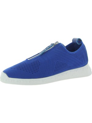 Женские синие эластичные кроссовки на танкетке с логотипом DKNY Melissa Round Toe Athletic Sneakers 9 M