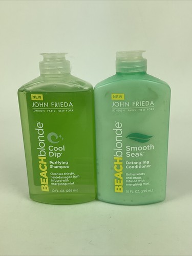 JOHN FRIEDA beach blonde cool dip shampoo & smooth seas conditioner 10oz