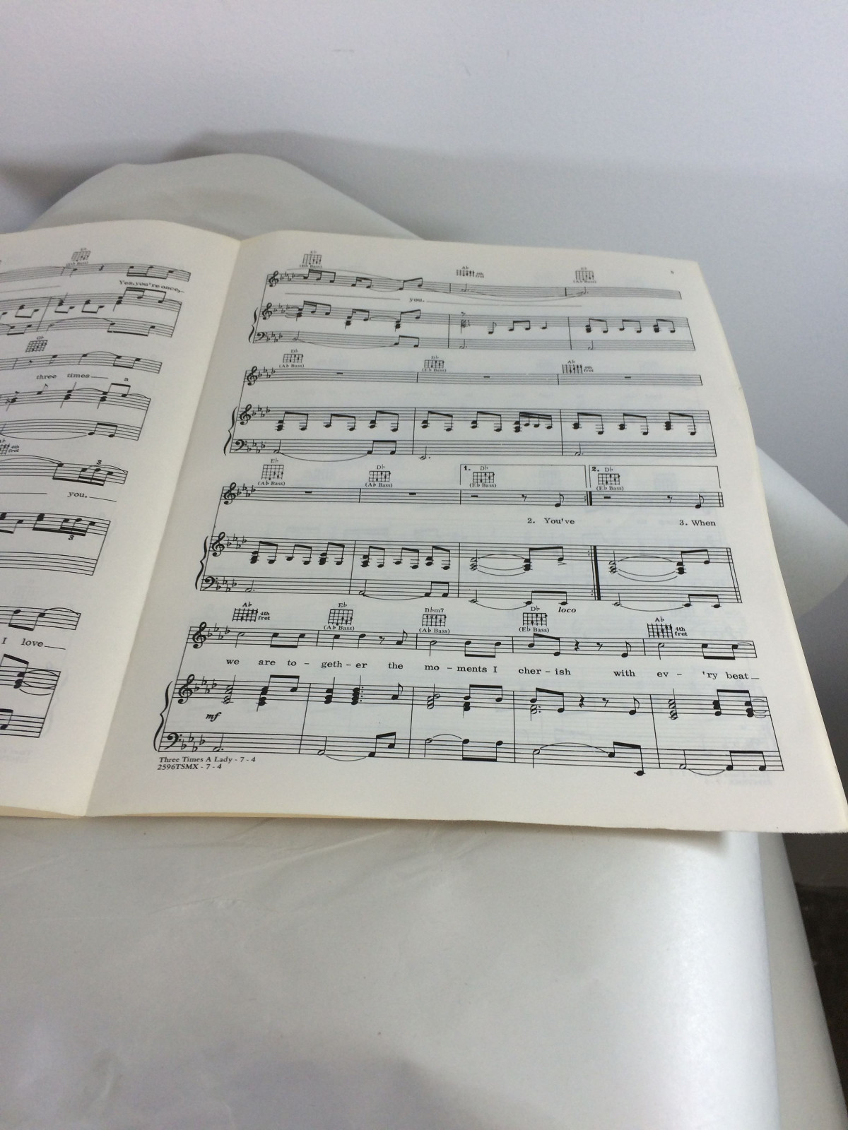 THREE TIMES A LADY-COMMODORES-LIONEL RICHIE WORDS & SHEET MUSIC-1978