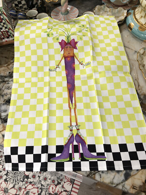 MACKENZIE-CHILDS PATIENCE BREWSTER CORA CARROT DISH TOWEL.  NIP