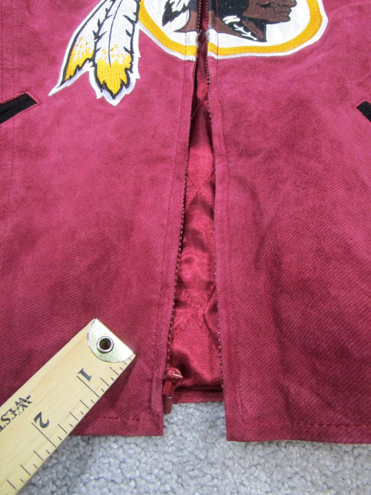 Vintage Washington Redskins Jacket Womens Small NFL Red Suede *