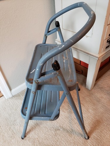 Vintage Samsonite Step Stool Metal Folding Rustic Free shipping!