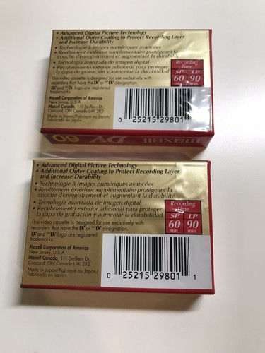 2 Maxell Mini Digital Video Mini Cassette DVM60SE 60 Min 70.4 Sealed
