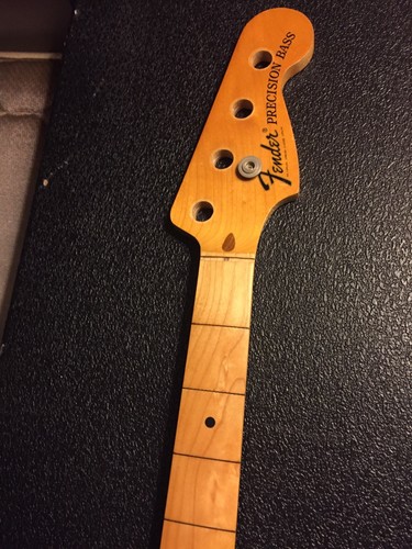 Original 1973 Fender Precision Bass Neck Fretless Conversion Very Nice Condition