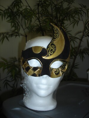 VENEZIA MASQUARADE MARDI GRAS PAPER MACHE MASK SIGNED