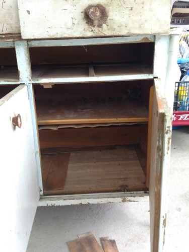 Vintage 1959 Solid Oak Buffet Made in Oklahoma For US Airforce Young MFG Co.